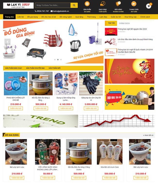 Mẫu thiết kế website gia dụng 3